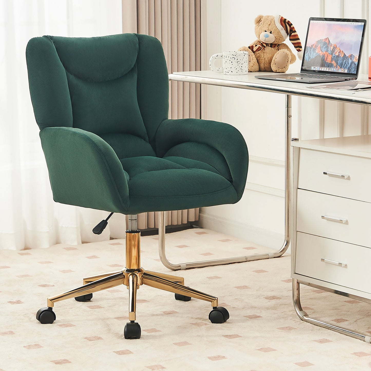 Velvet Swivel Office Chair