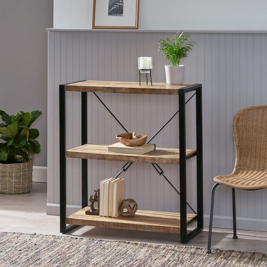 Mango & Iron Elegance Shelf Rack