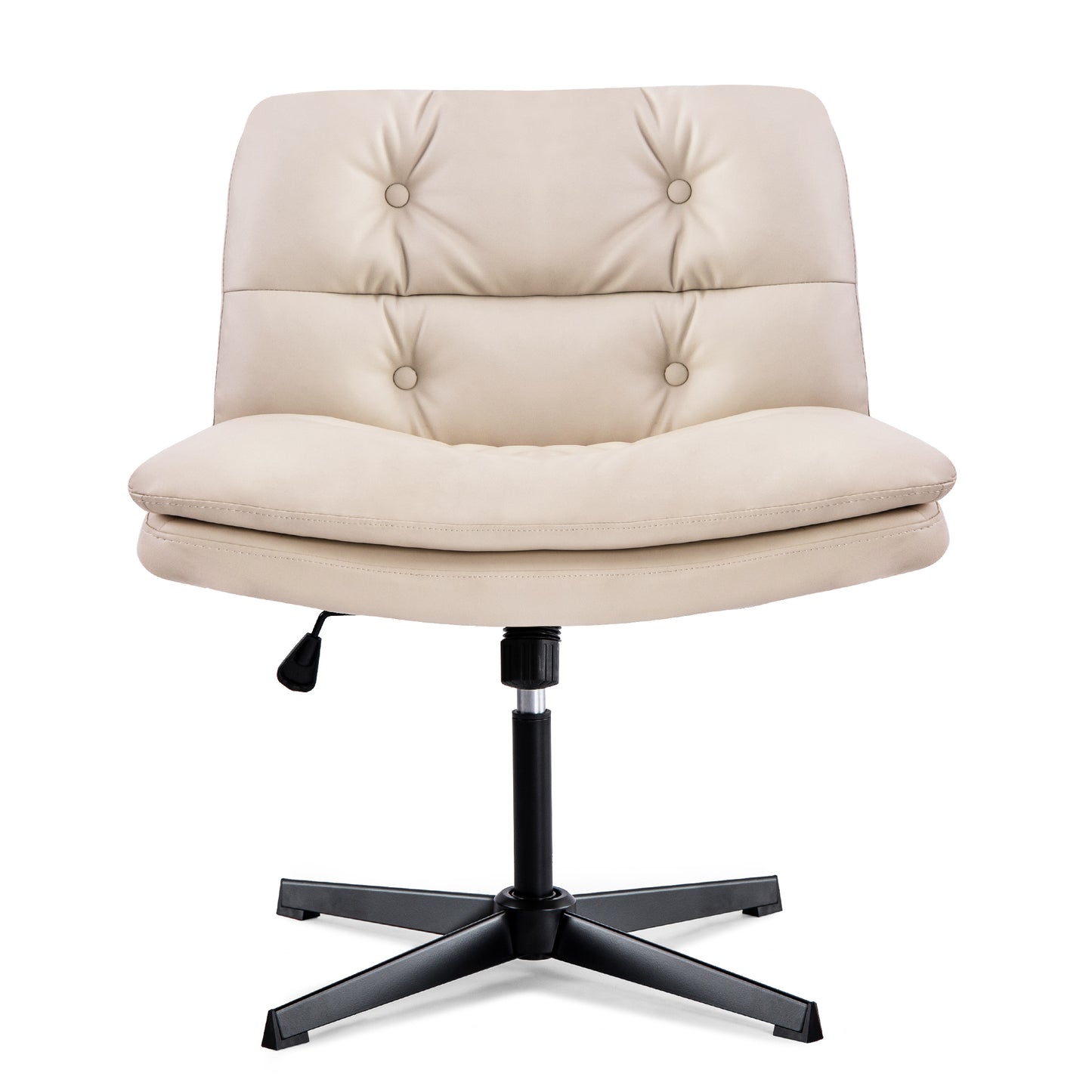 Beige Leather Adjustable Office Chair