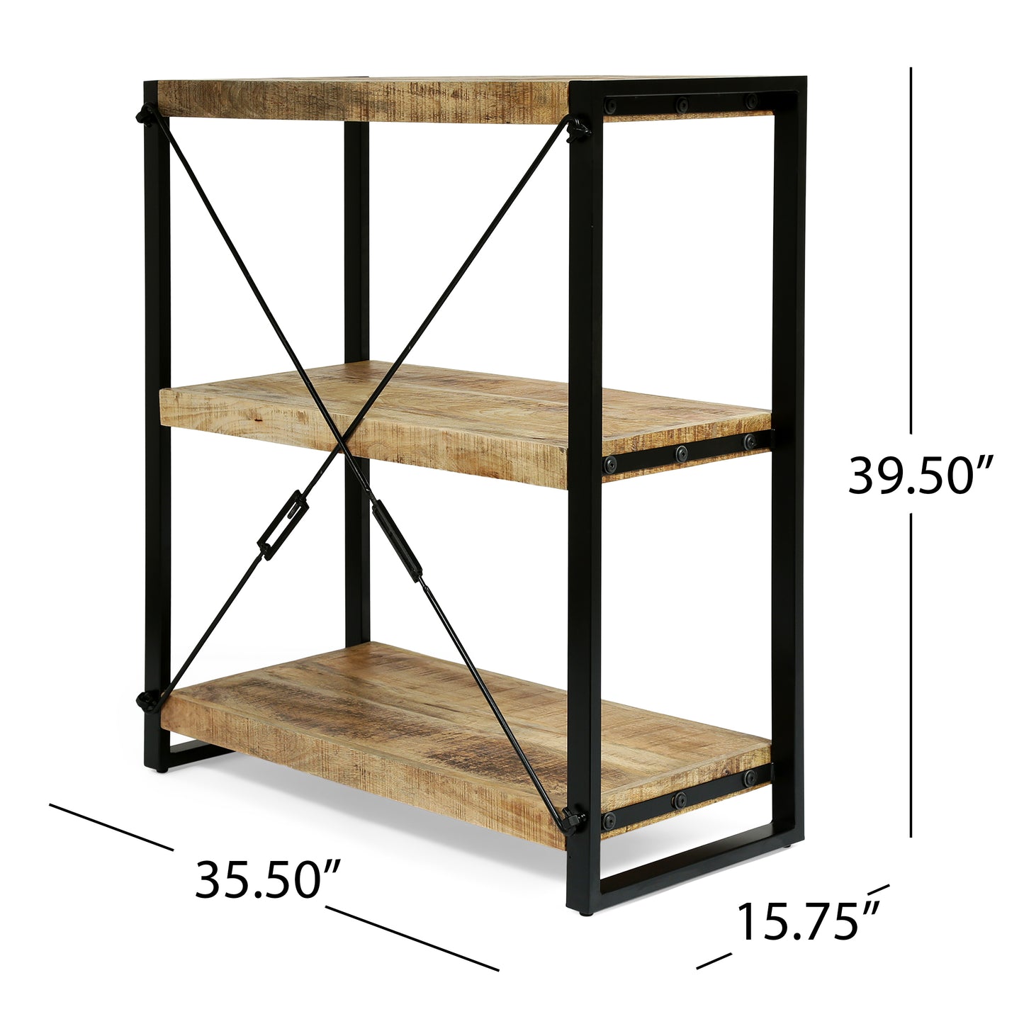 Mango & Iron Elegance Shelf Rack