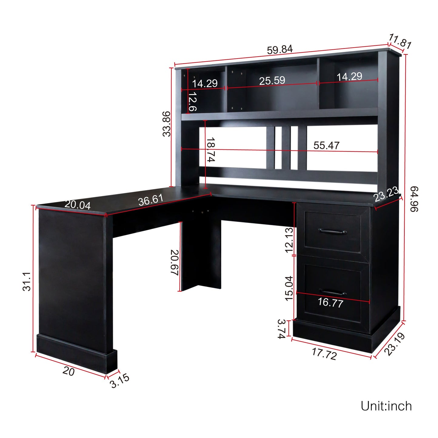 Antiqued Black Haven Desk - Home Harmony