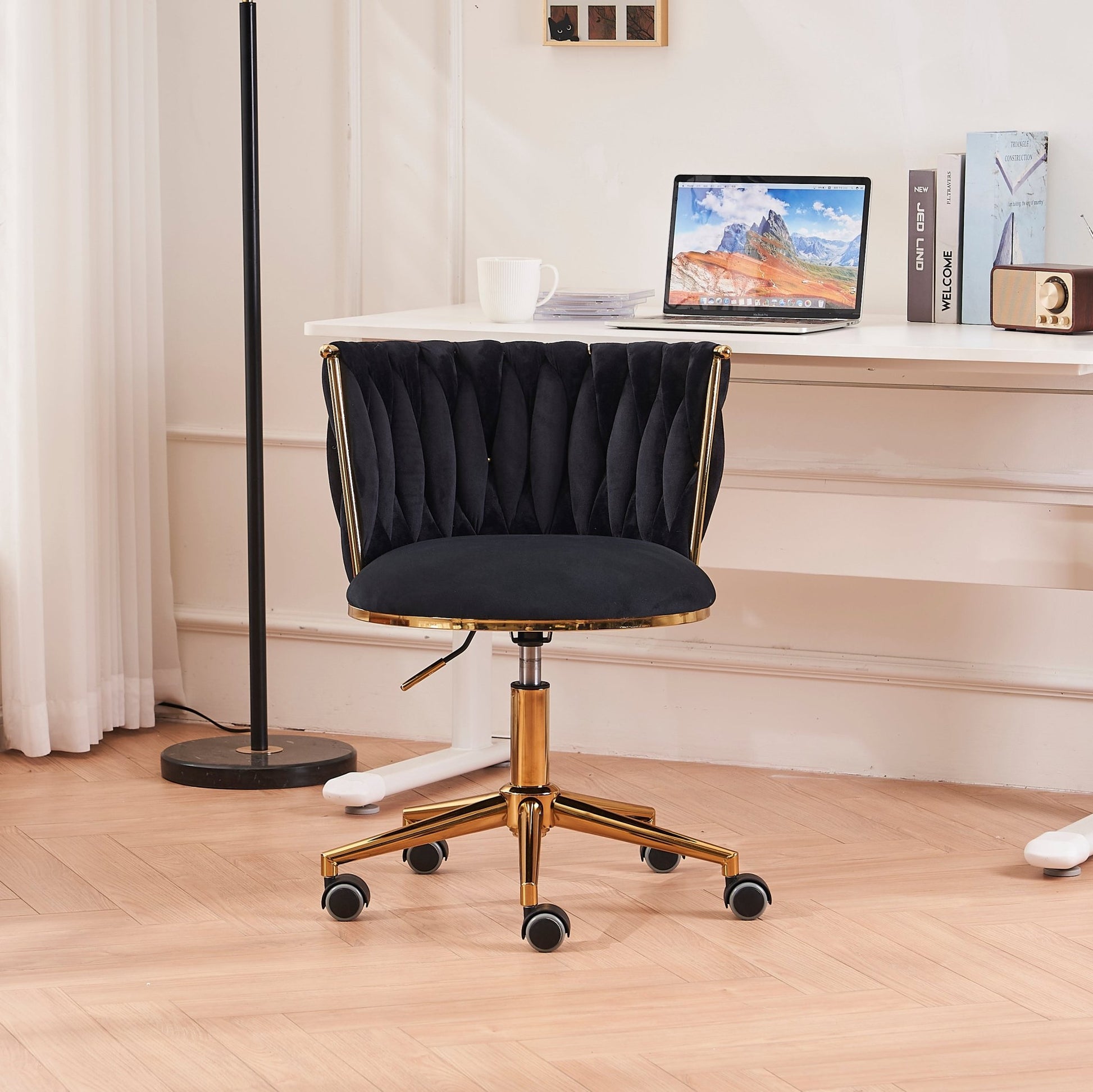 Black Velvet Task Chair - Home Harmony