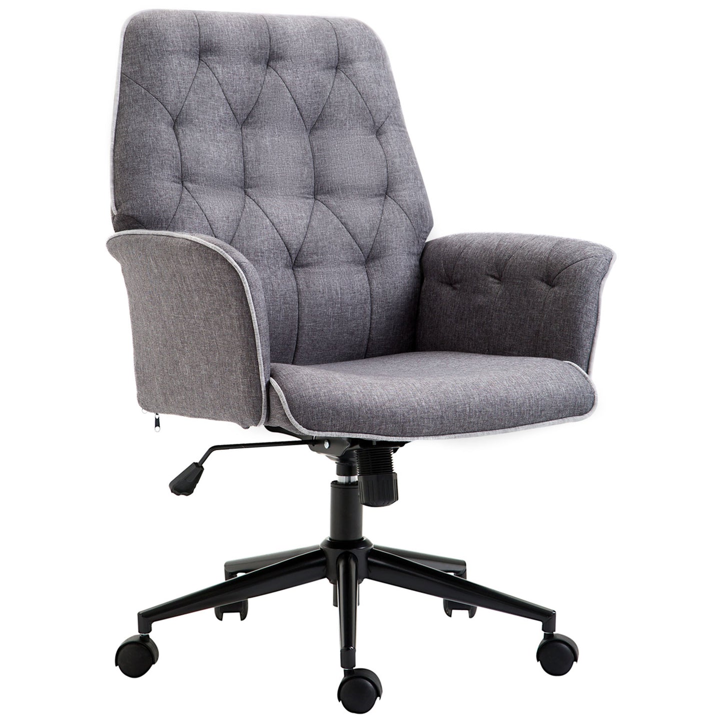 Tufted Linen Office Chair