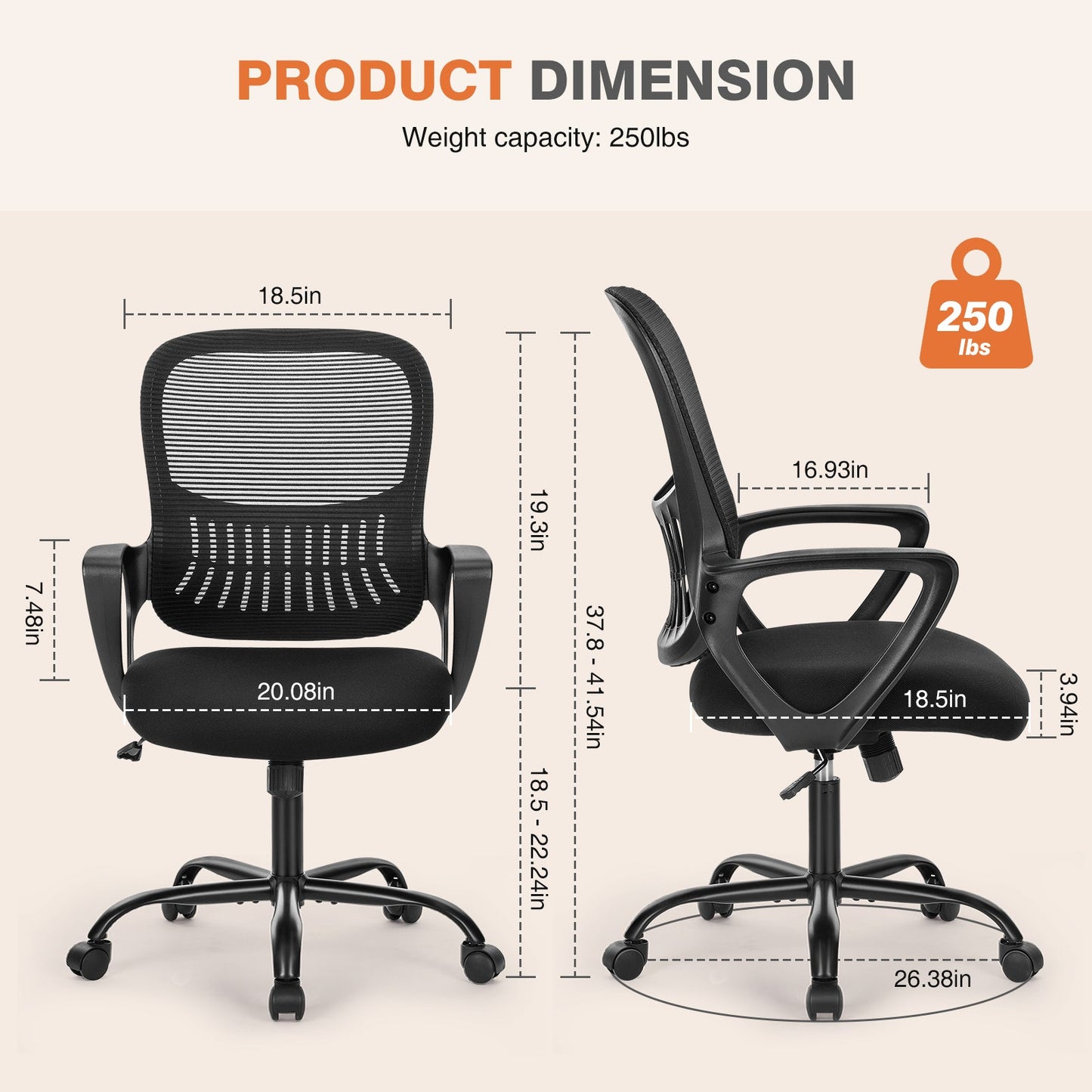 ErgoSupport Office Chair - Home Harmony