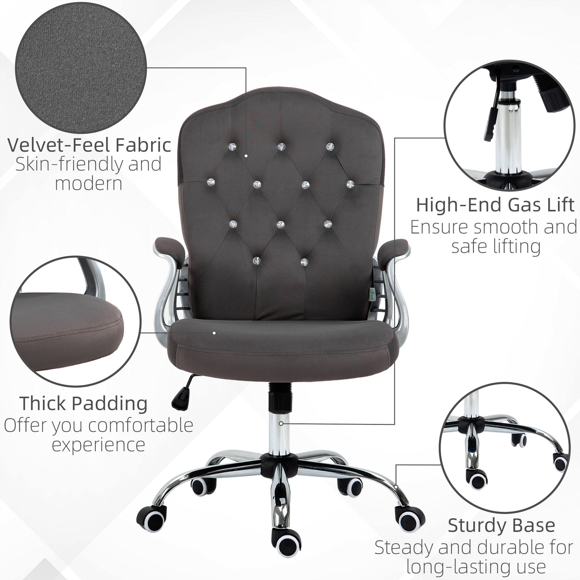 VinsettoVelvet Office Chair - Home Harmony