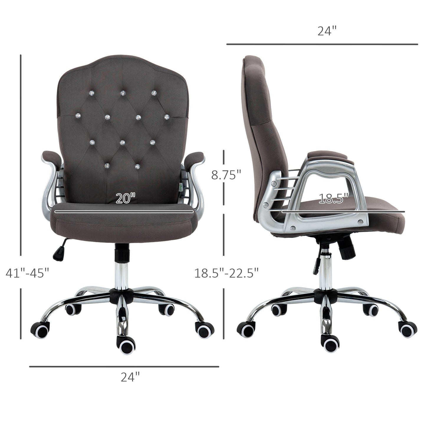 VinsettoVelvet Office Chair - Home Harmony